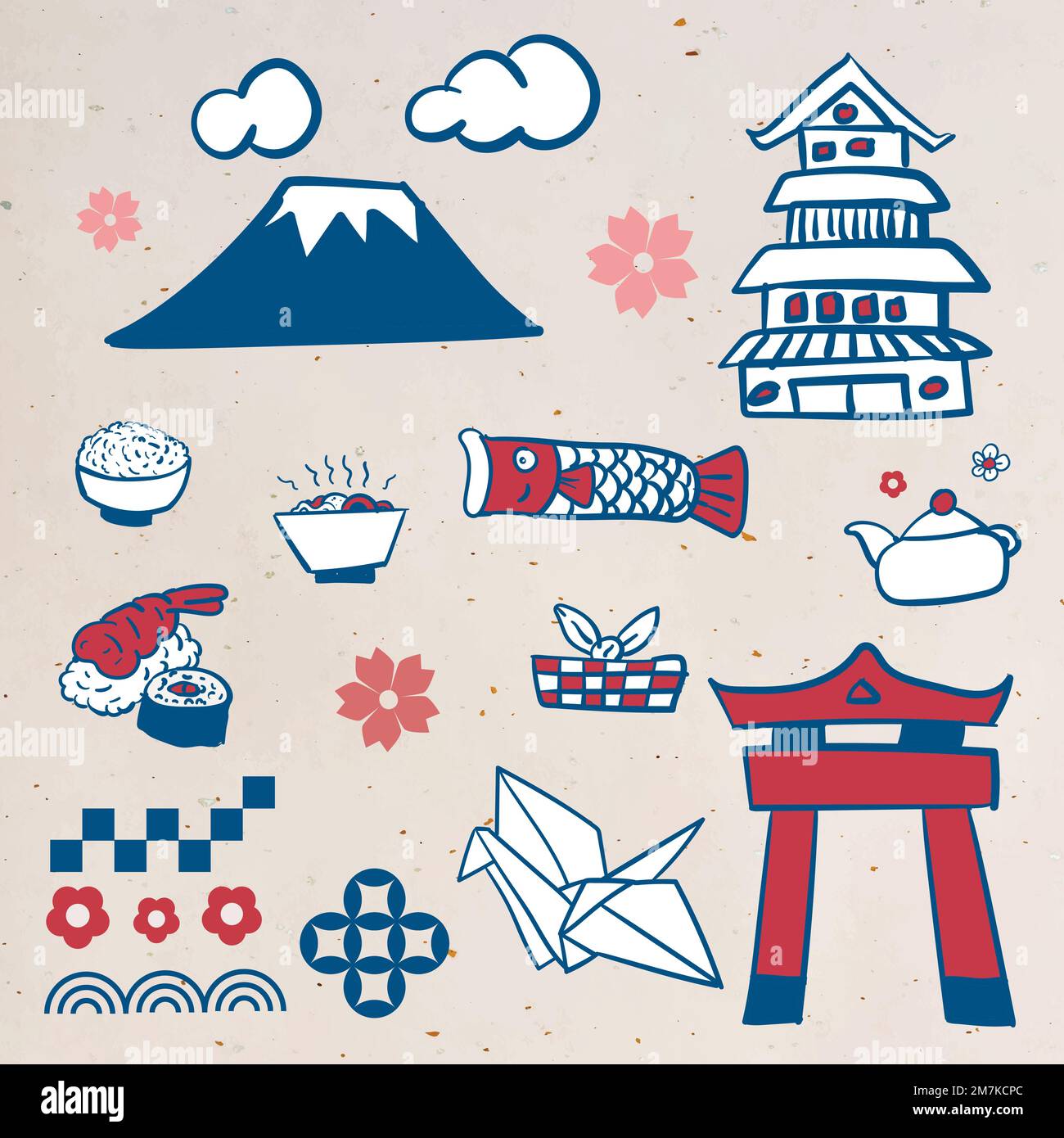 Vektor für japanische Kulturelemente Stock Vektor