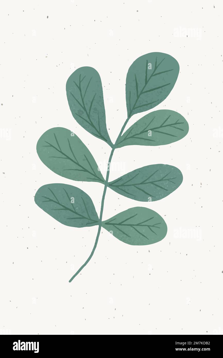 Zweig mit grünen Blättern Design-Element Stock Vektor