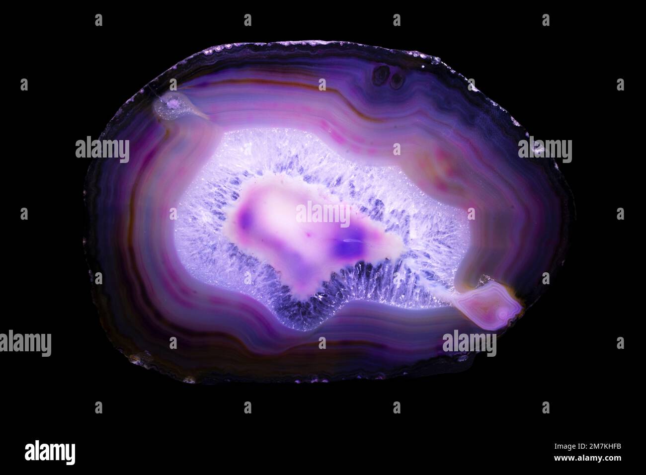 Steine und Mineralien, Quartz Agate, Laborprobe Stockfoto