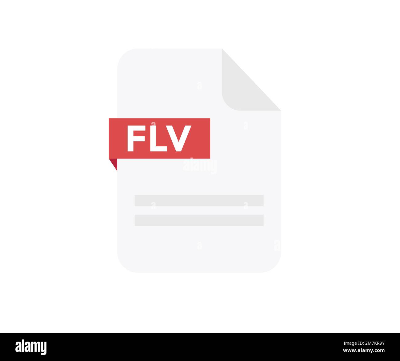Dateiformat FLV-Logo-Design. Symbol für Dokumentdatei, Internet, Erweiterung, Zeichen, Typ, Präsentation, Grafik, Anwendung. Element für Anwendungen. Stock Vektor