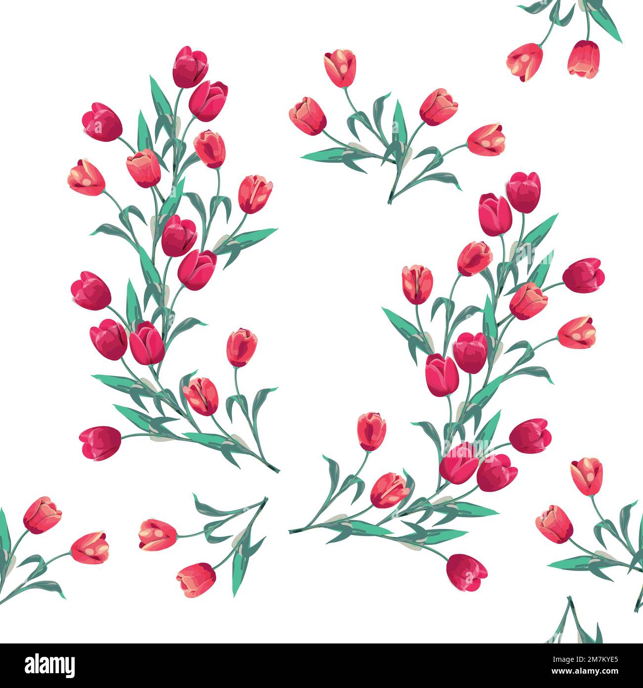 Modernes, nahtloses Blumenmuster. Digital gezeichnete Darstellung. Kann als Textilstoff oder Tapete, Karten, Einladungen, dekoratives Papier verwendet werden Stock Vektor