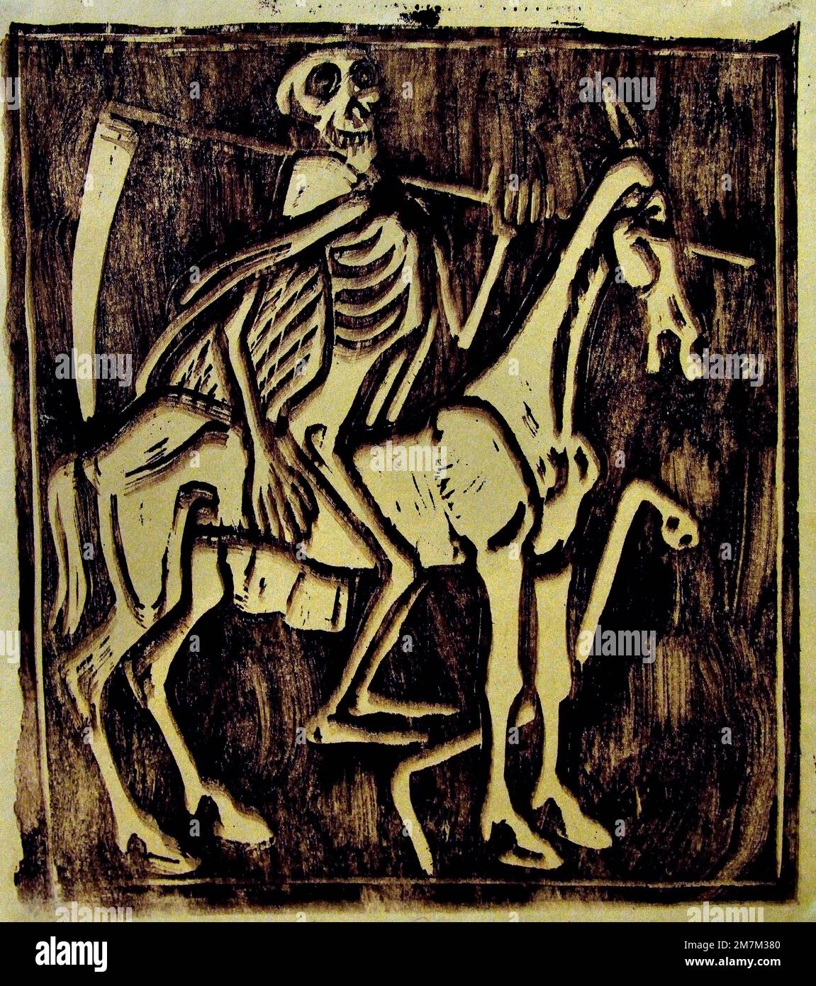 Tod auf einem Klepper Reitend - Death Riding a Klepper, 1910 von Christian Rohlfs 1849-1938 Deutsche Stockfoto