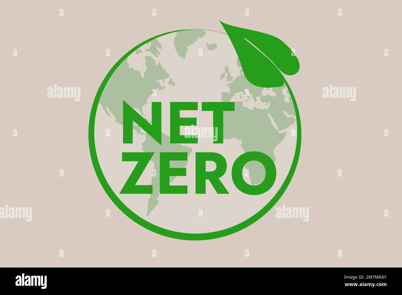 Netto Null Kohlenstoff neutrales rundes Symbol. Vektordarstellung Stock Vektor
