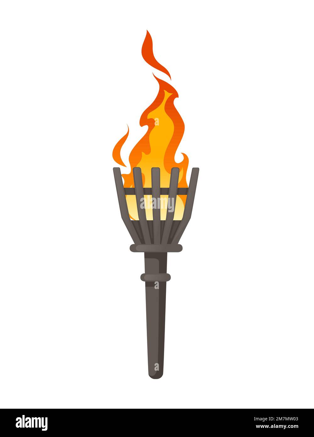 Mittelalterliche Taschenlampenvektordarstellung isoliert auf weißem Hintergrund Stock Vektor