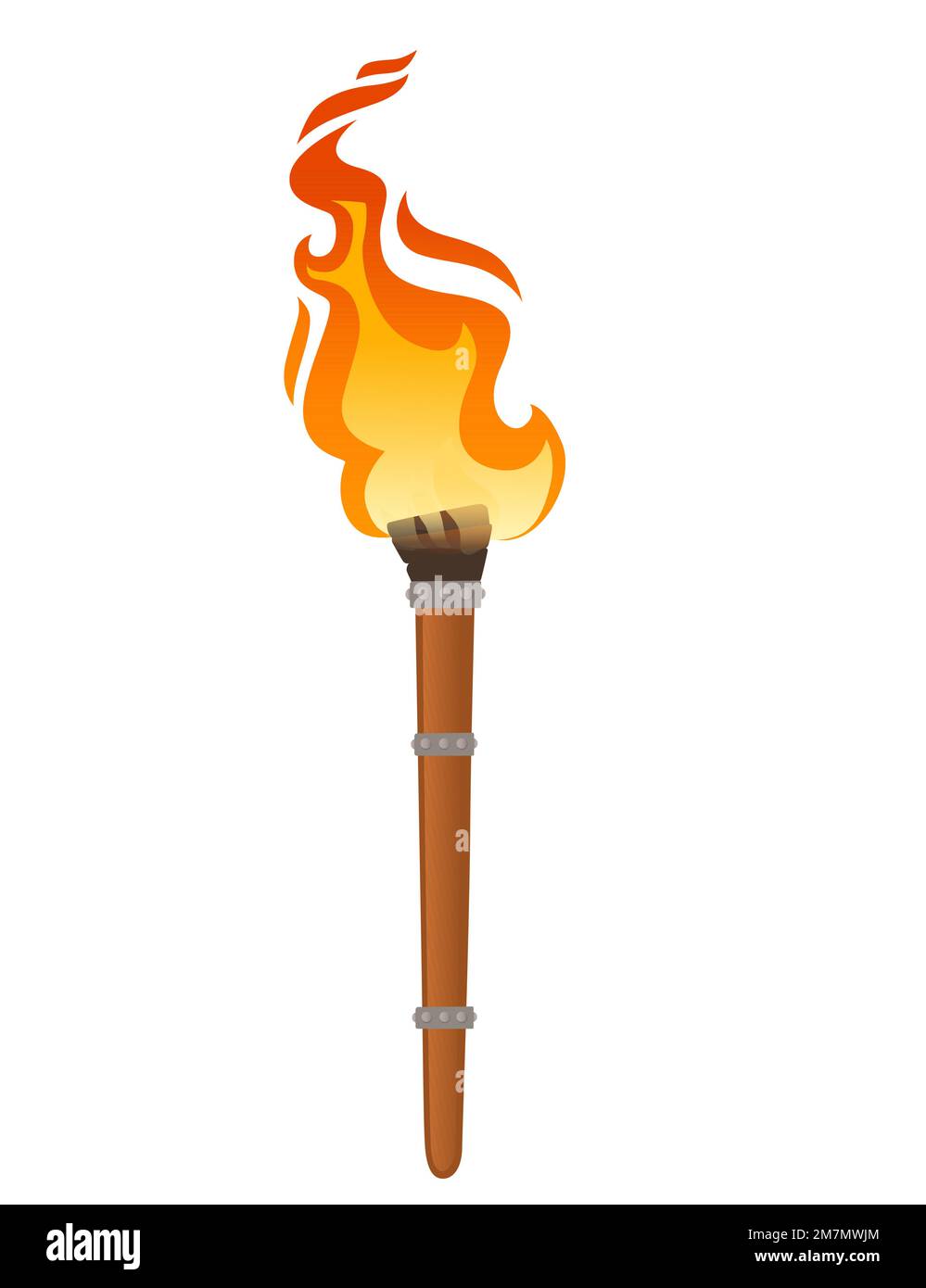 Mittelalterliche Taschenlampenvektordarstellung isoliert auf weißem Hintergrund Stock Vektor