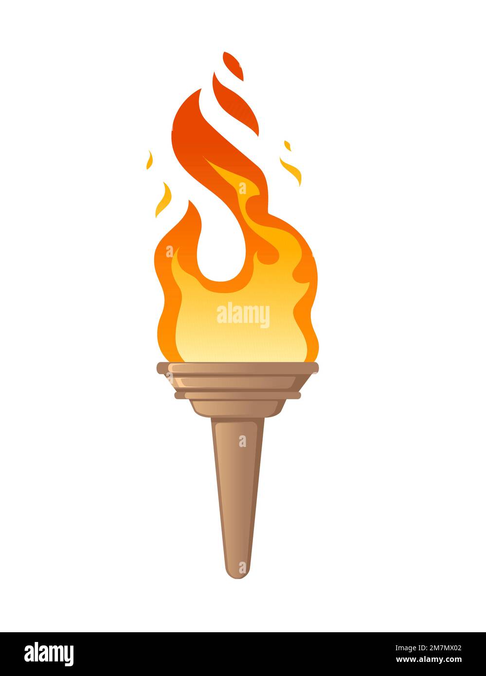 Mittelalterliche Taschenlampenvektordarstellung isoliert auf weißem Hintergrund Stock Vektor