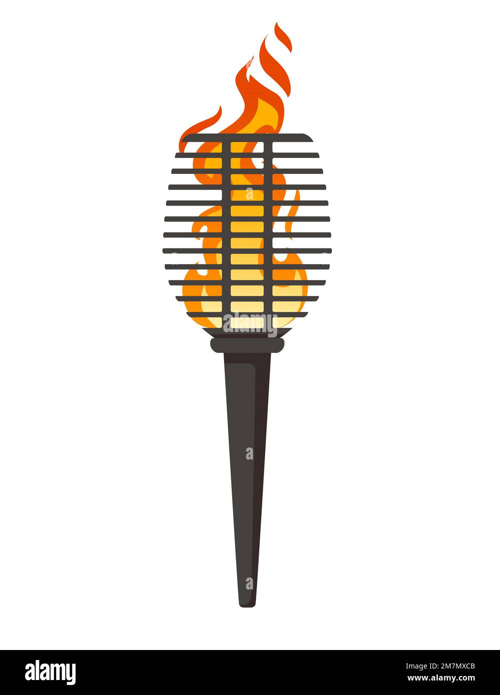 Mittelalterliche Taschenlampenvektordarstellung isoliert auf weißem Hintergrund Stock Vektor