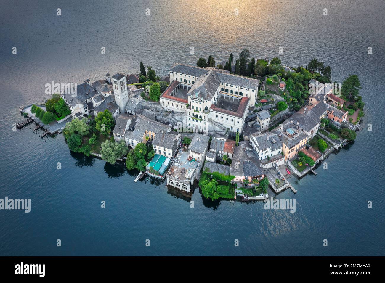 San Giulio Island, Orta-See, Lago d'Orta, Piemont, Italien Stockfoto