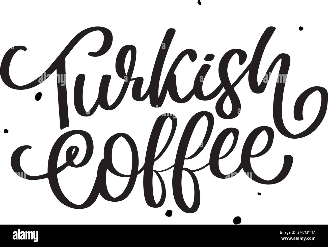 Kaffee Vektor-Logo, Typografie, Zeichen in schwarz und weiß. Werbeplakat oder Vorlagendesign. Moderner Schriftzug, Kaffee-Schild. Design el Stock Vektor