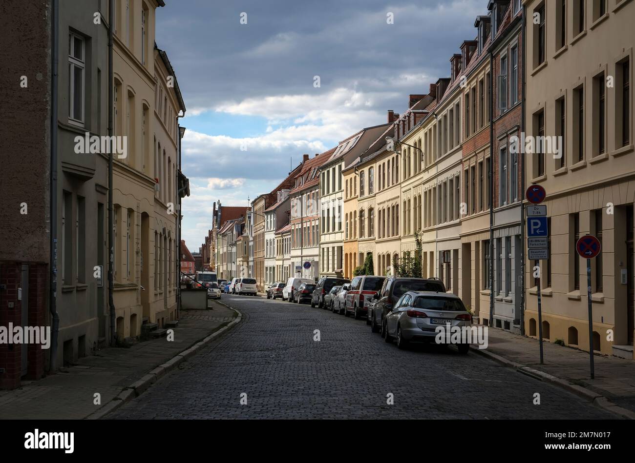 Renovierte Altstadt, Hansestadt, Wismar, Mecklenburg-Vorpommern, Deutschland Stockfoto
