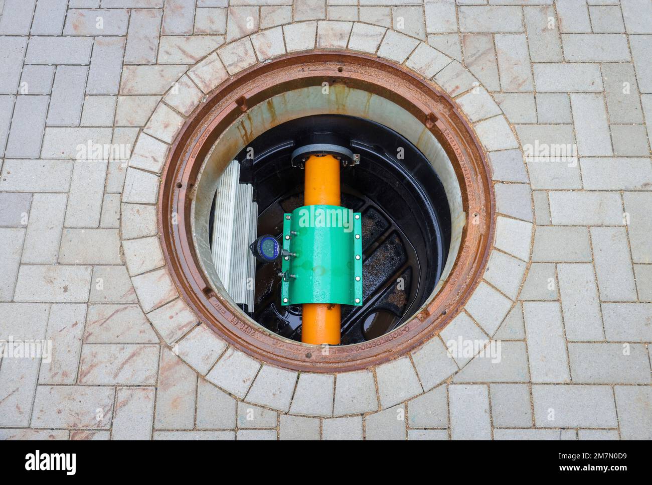 Holzwickede, Nordrhein-Westfalen, Deutschland - Erdgasnetz für reinen Wasserstoff, Wasserstoffprojekt H2HoWi, hier ein Permeationsstiel zur Messung von t Stockfoto