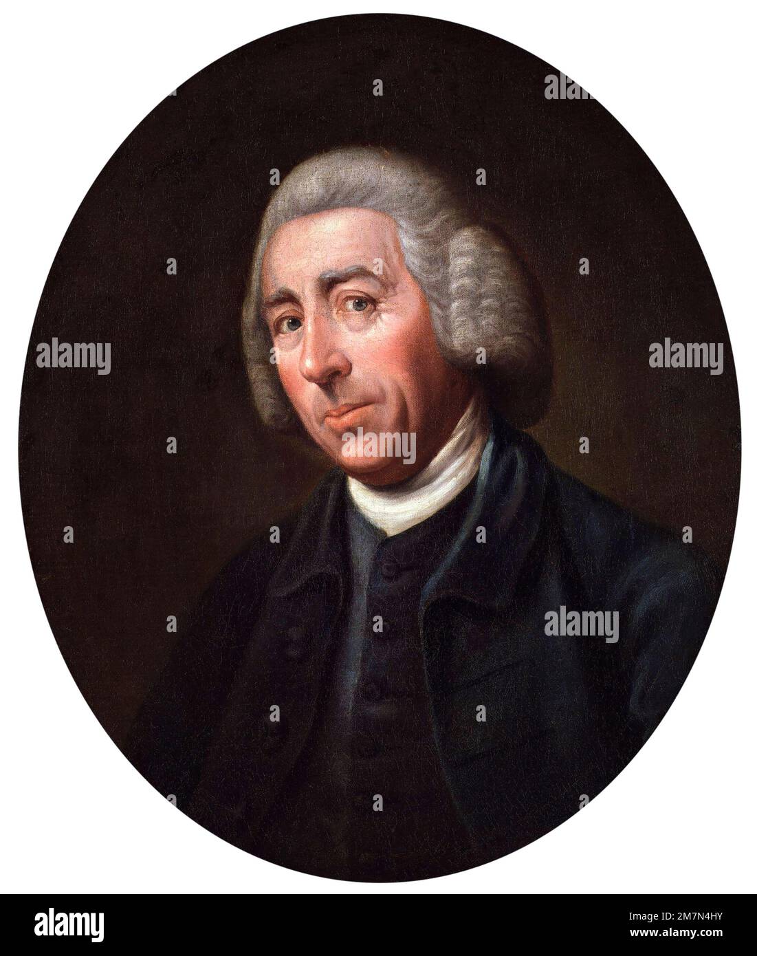 Braun. Porträt des englischen Gartendesigners und Landschaftsarchitekten Lancelot Brown (B. c. 1715/16-1783), nach Nathaniel Dance-Holland, Öl auf Leinwand, Ende 1770er Stockfoto