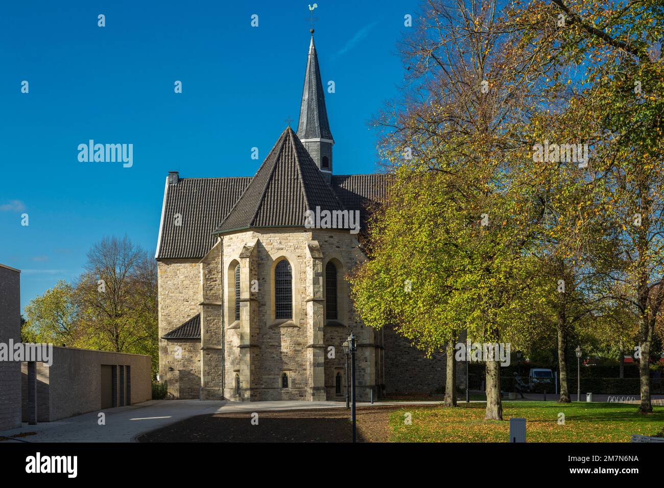 Deutschland, Vreden, Berkel, Westmünsterland, Münsterland, Westfalen, Nordrhein-Westfalen, katholische Kollegialkirche St. Felicitas des ehemaligen Damenstift Vreden am Kirchenplatz Stockfoto