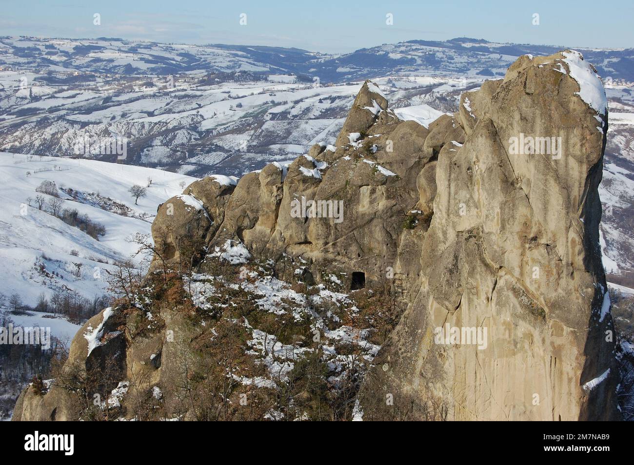 Sassi di Roccamaltina - Sassi von Roccamalatina Stockfoto