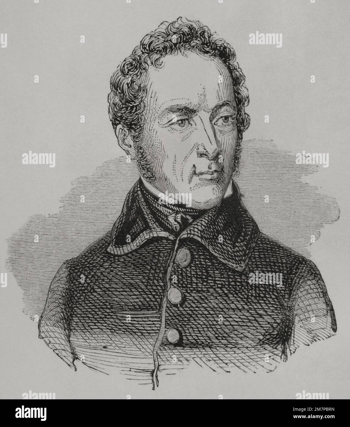 Alphonse de Lamartine (1790-1869). Französischer Dichter und Staatsmann. 1848 wurde er zum Außenminister der Regierung ernannt und wurde vom 24. Februar bis 11. Mai 1848 Präsident einer provisorischen Regierung in der neu proklamierten Zweiten Republik. Nach dem Staatsstreich von Napoleon III. Im Jahr 1851 hat er die Politik aufgegeben. Porträt. Gravur. „Los Heroes y las Grandezas de la Tierra“ (die Helden und die Grandeurs der Erde). Volumen VI. 1856. Stockfoto Alphonse de Lamartine (1790-1869). Französischer Dichter und Staatsmann. 1848 wurde er zum Außenminister der Regierung ernannt und wurde vom 24. Februar bis 11. Mai 1848 Präsident einer provisorischen Regierung in der neu proklamierten Zweiten Republik. Nach dem Staatsstreich von Napoleon III. Im Jahr 1851 hat er die Politik aufgegeben. Porträt. Gravur. „Los Heroes y las Grandezas de la Tierra“ (die Helden und die Grandeurs der Erde). Volumen VI. 1856. Stockfoto