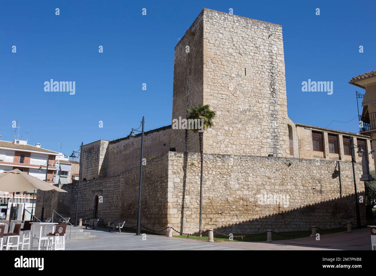 Lucena Moral Castle, jetzt beherbergt das Archäologisch-Ethnologische Museum von Lucena, Sierras Subbeticas, Cordoba, Spanien Stockfoto