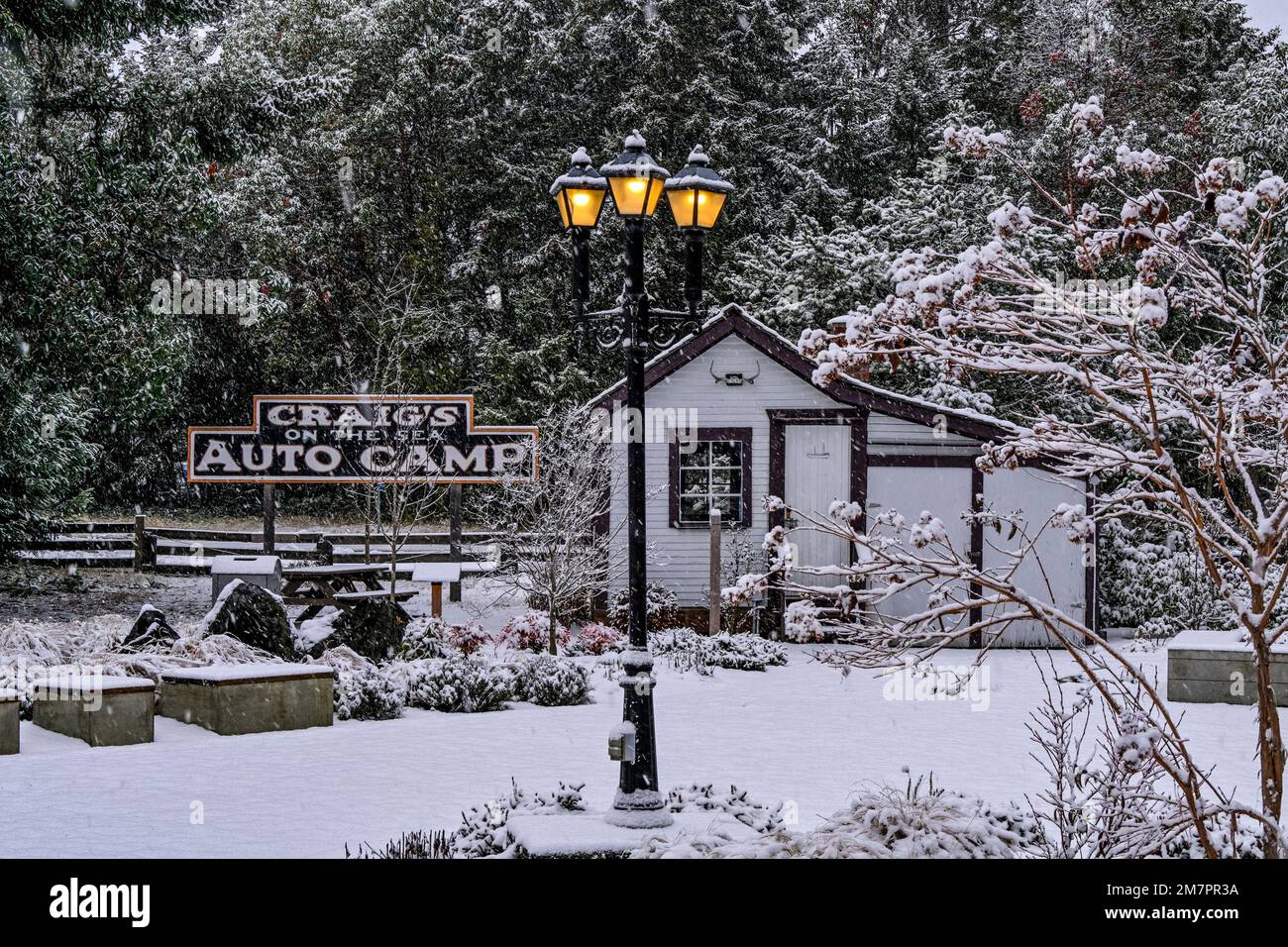 Craigs Beach Cottage, Parksville Museum, Parksville, British Columbia, Kanada Stockfoto