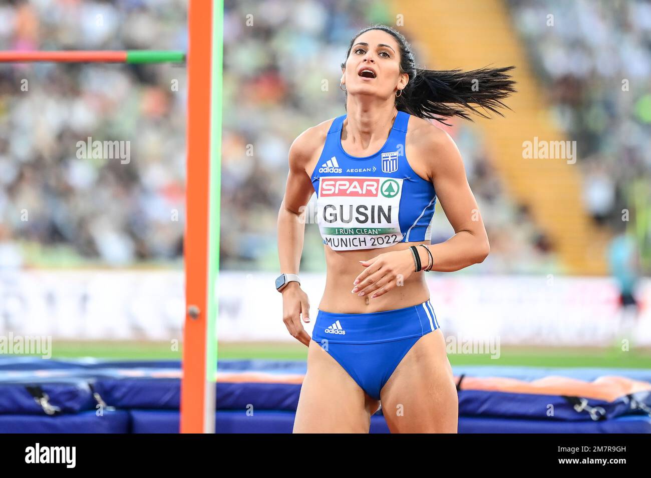 Tatiana Gusin (Griechenland). High-Jump-Frauen. Europameisterschaft München 2022 Stockfoto