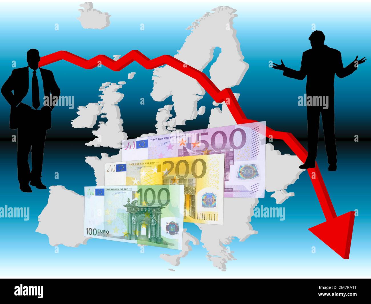 Symbolisches Foto, Finanzen, Banken, Geldflüsse, Dämonisierung, euro-Politik, Inflation, Stagnation, Kapitalmarkt, Währung, EZB, Euro, Euro-Abschwung Stockfoto