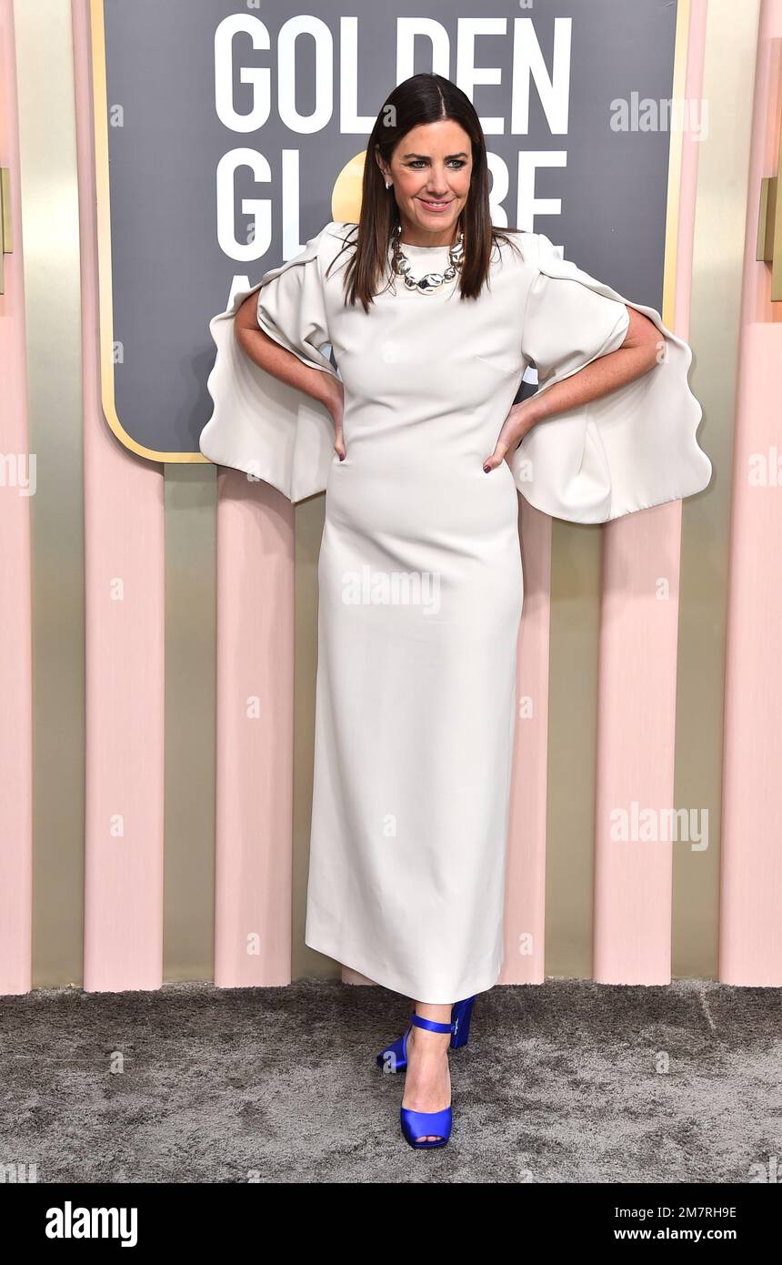 Lindsey Collins arrives at the 80th annual Golden Globe Awards at the Beverly Hilton Hotel on Tuesday, Jan. 10, 2023, in Beverly Hills, Calif. (Photo by Jordan Strauss/Invision/AP) Stockfoto
