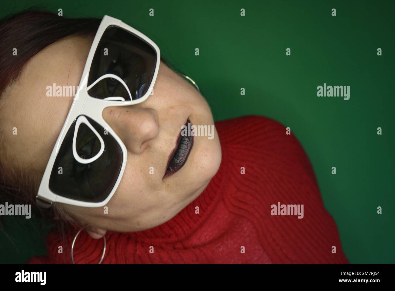 Frau mit Brille Stockfoto