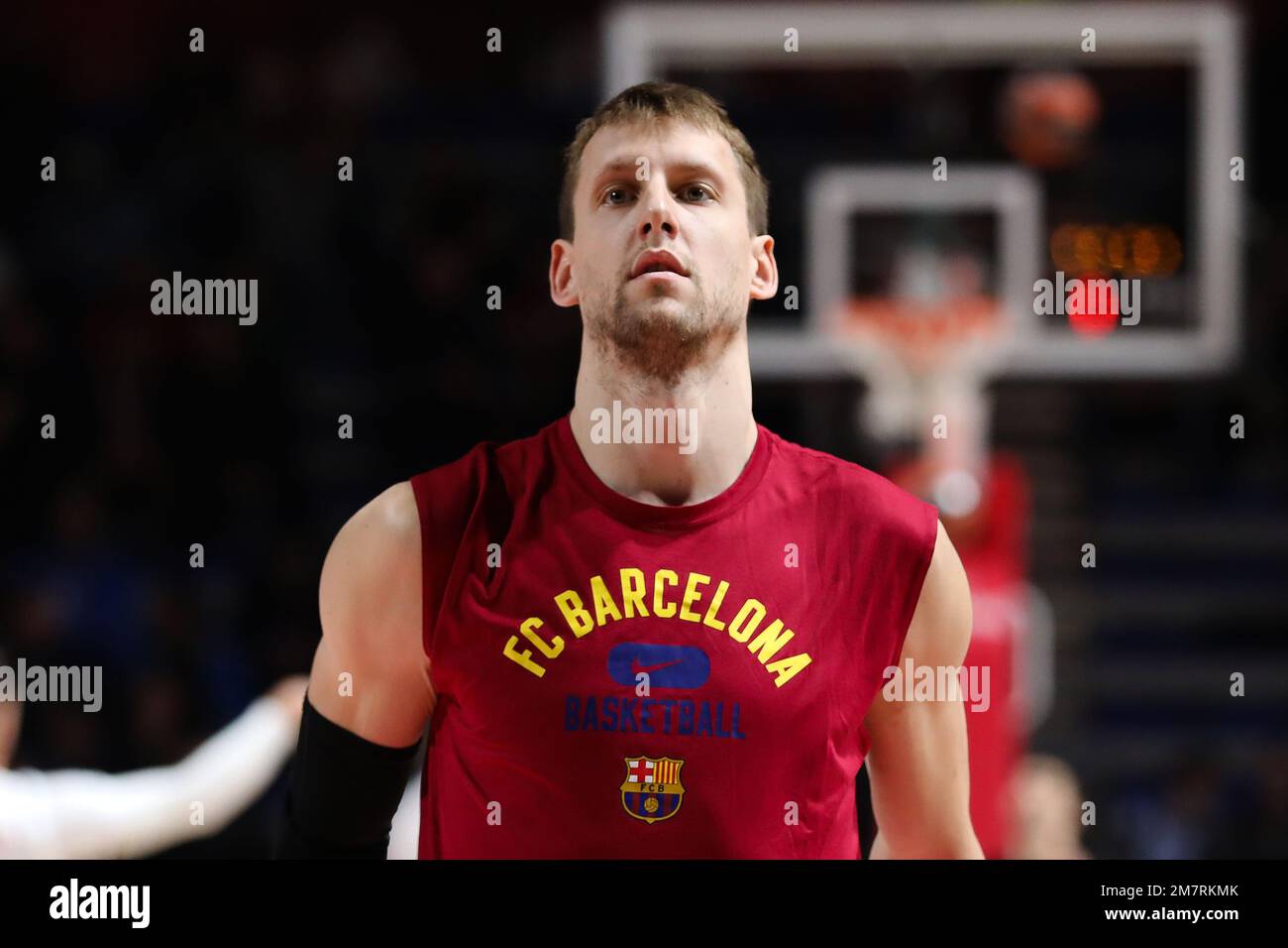 Belgrad, Serbien, 30. Dezember 2022. Jan Vesely vom FC Barcelona reagiert während des EuroLeague-Spiels der Turkish Airlines 2022/2023 zwischen Crvena Zvezda mts Belgrad und dem FC Barcelona in der stark Arena in Belgrad, Serbien. 30. Dezember 2022. Kredit: Nikola Krstic/Alamy Stockfoto