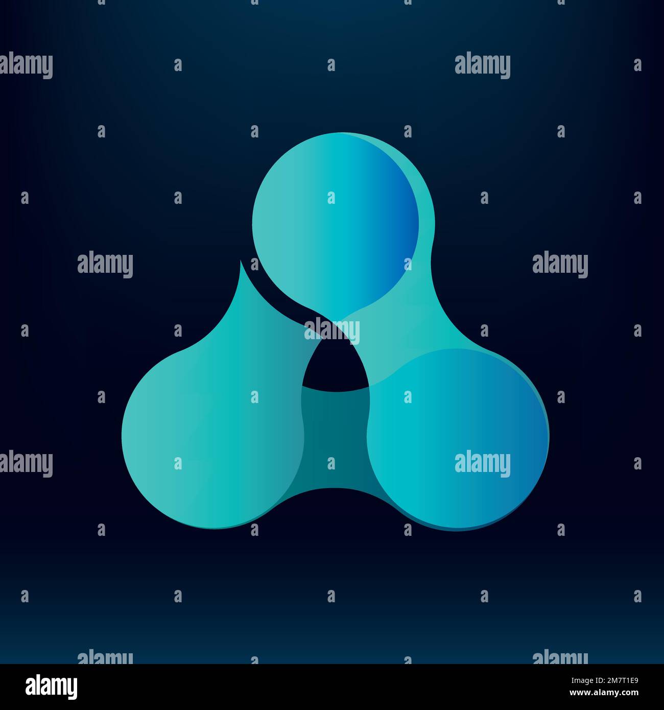 Gradient Triangle Molecule Logo Vektor-Technologie-Design Stock Vektor