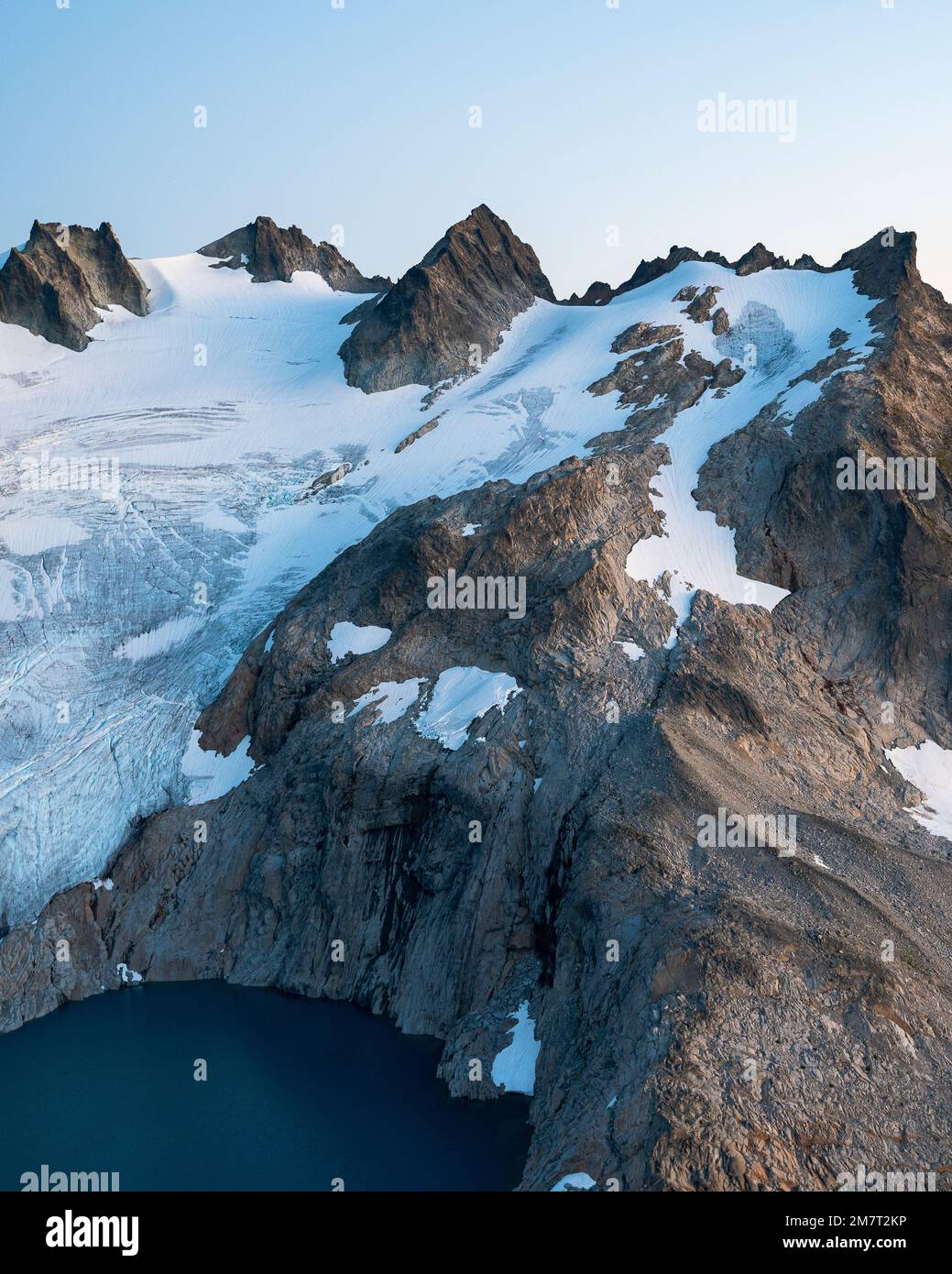 Gletscher auf dem Mount Daniel in der alpinen Seen-Wildnis Stockfoto