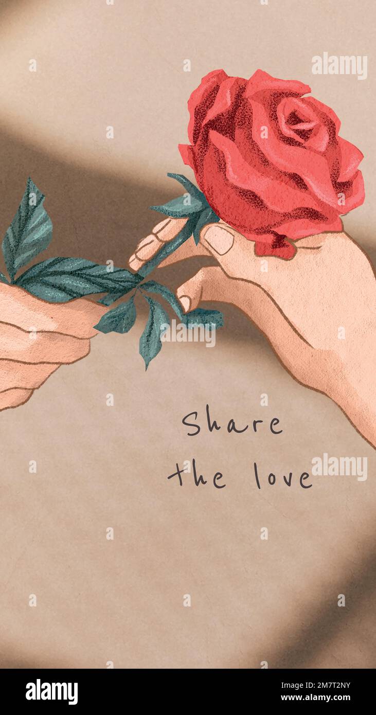 Valentine’s Tag editierbare Vorlage Vektor teilen die Liebe mobile lockscreen Stock Vektor