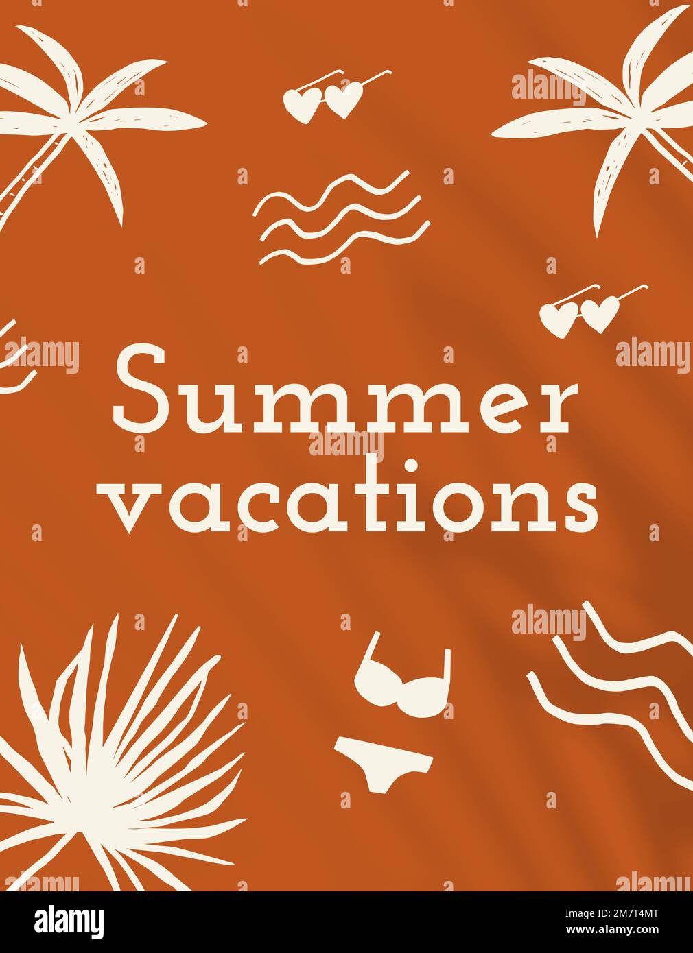 Sommerurlaub editierbare Vorlage Vektor in orange Social-Media-Banner Stock Vektor