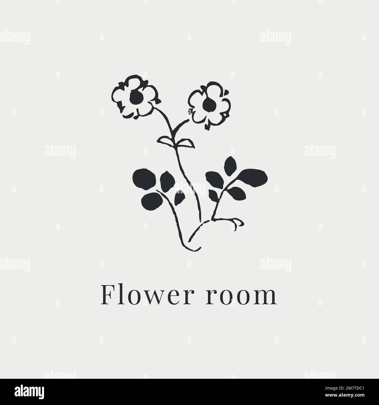 Klassische Blumen-Logo-Vektor-Vorlage für Branding in schwarz Stock Vektor