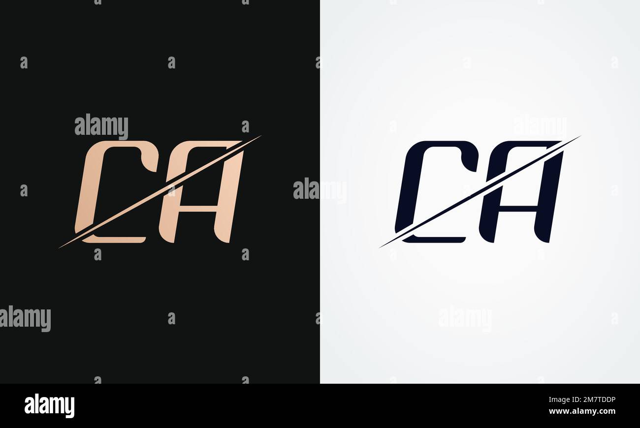 Vorlage Für Logo-Design Mit Ca Letter. Design Mit Gold- Und Schwarzem Ca-Buchstaben Stock Vektor
