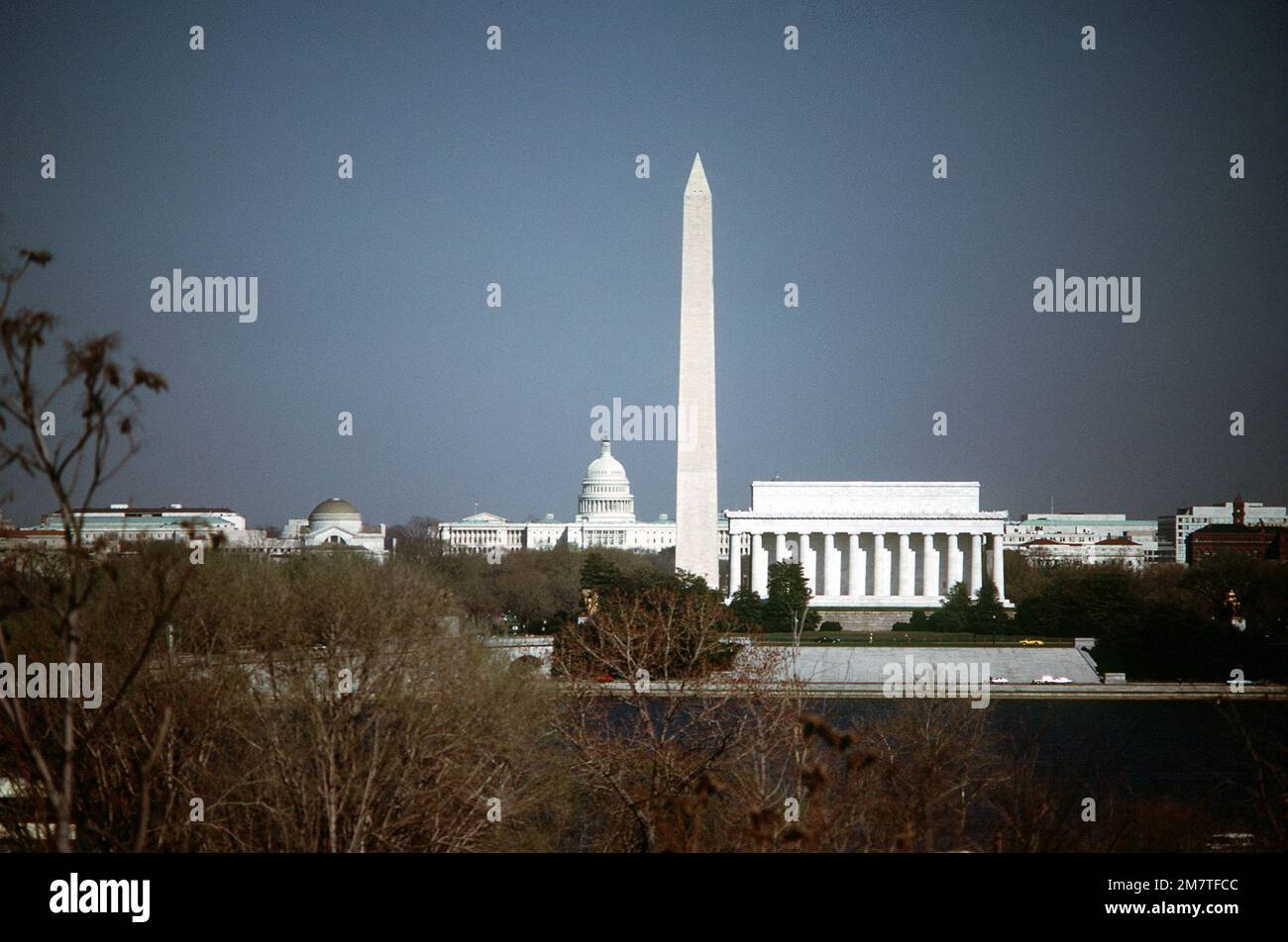 Das Lincoln Memorial, das Washington Monument und das Capitol Building aus der Vogelperspektive. Basis: Washington State: District of Columbia (DC) Land: Vereinigte Staaten von Amerika (USA) Stockfoto