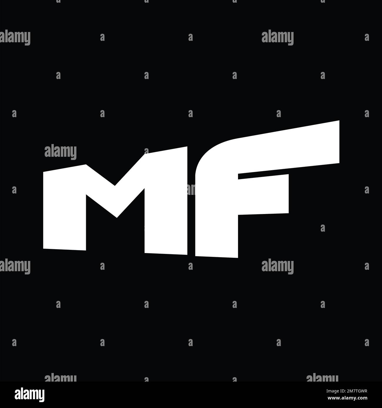 MF-Logo Monogramm Großbuchstaben Vektorbilder Designvorlage Stockfoto