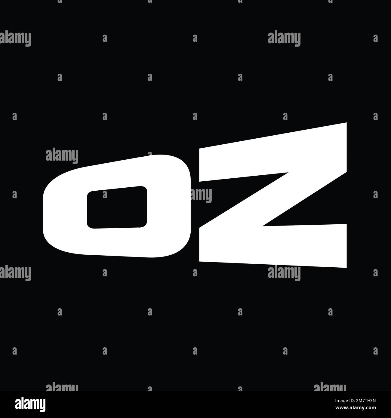 OZ Logo Monogramm Großbuchstaben Vektorbilder Designvorlage Stockfoto