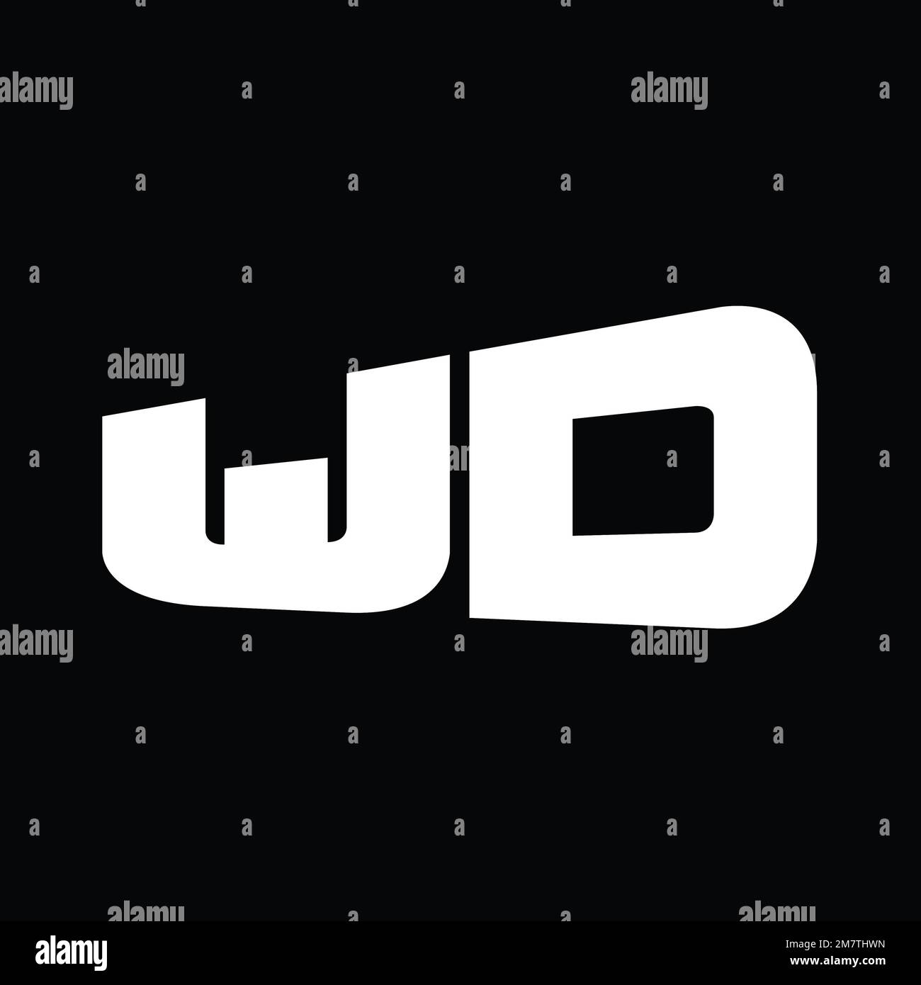 Design-Vorlage für WD-Logo-Monogramm-Vektorbilder mit großem Buchstaben Stockfoto
