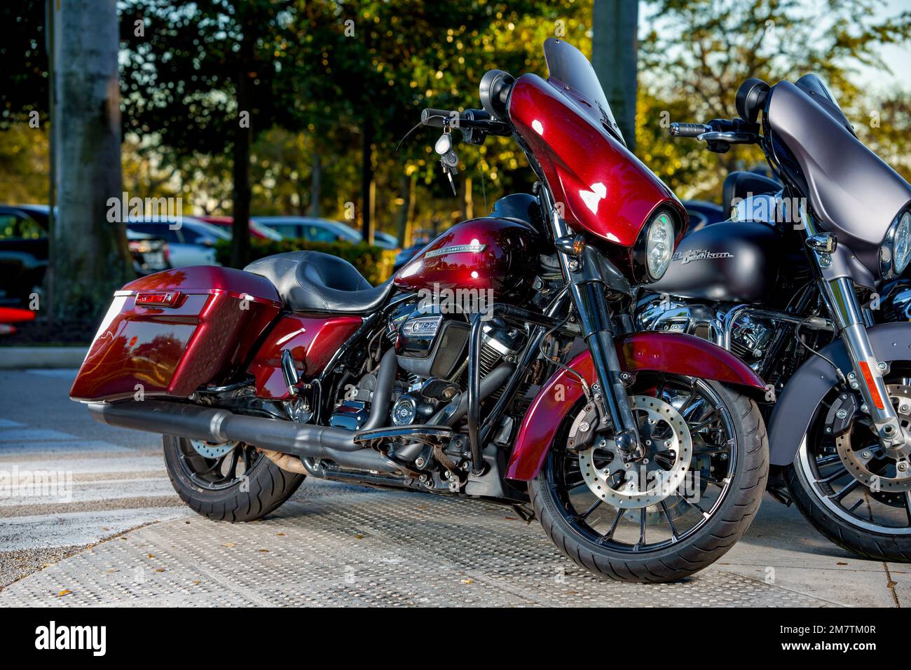 Sunrise, FL, USA - 9. Januar 2022: Foto eines Harley Davidson American Motorcycle Stockfoto