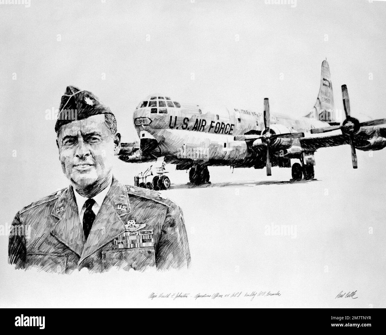 Kunst: 'MAJ Johnson' Künstler: Paul Calle. Land: Unbekannt Stockfoto