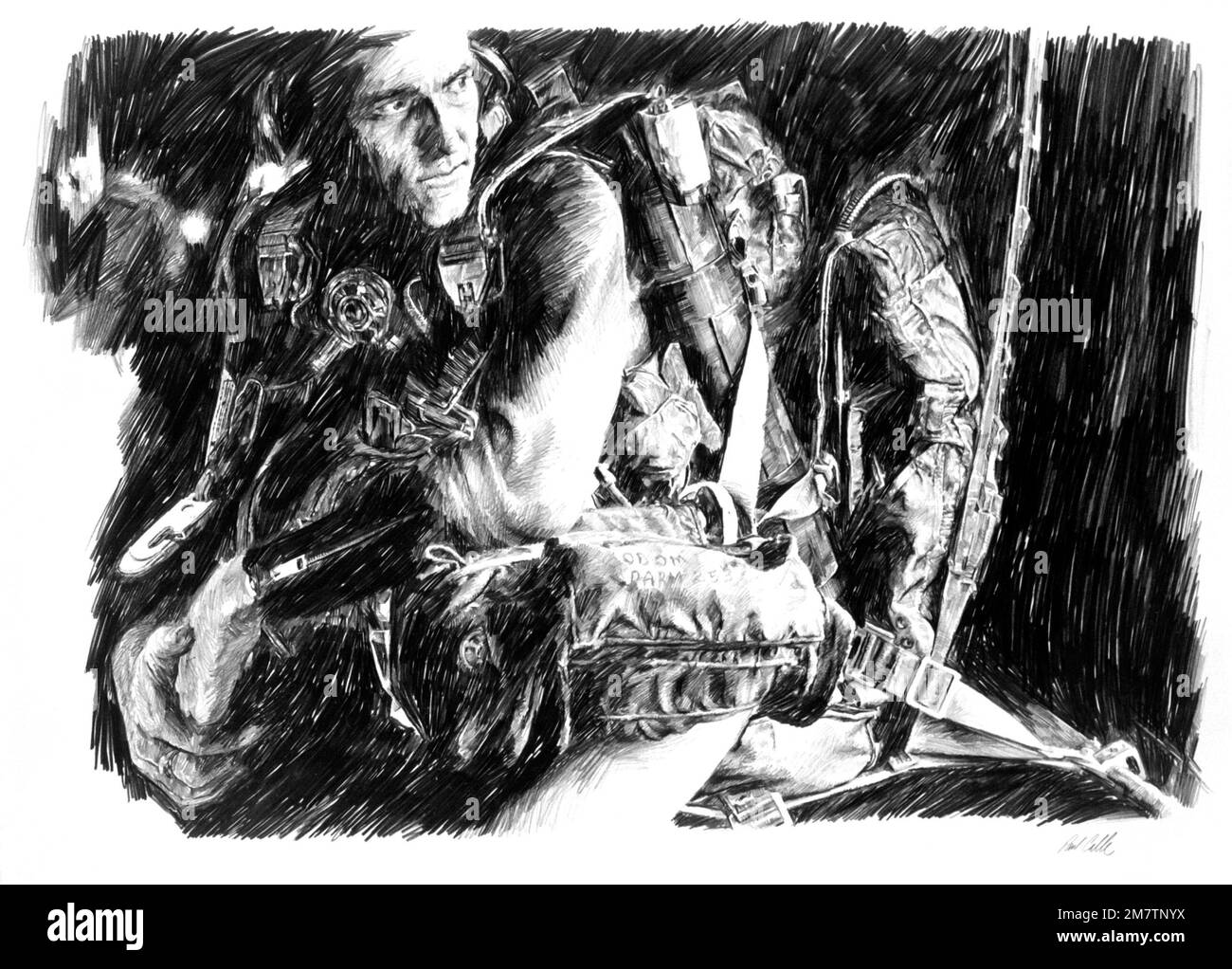 Kunst: "Wartender" Künstler: Paul Calle. Land: Unbekannt Stockfoto