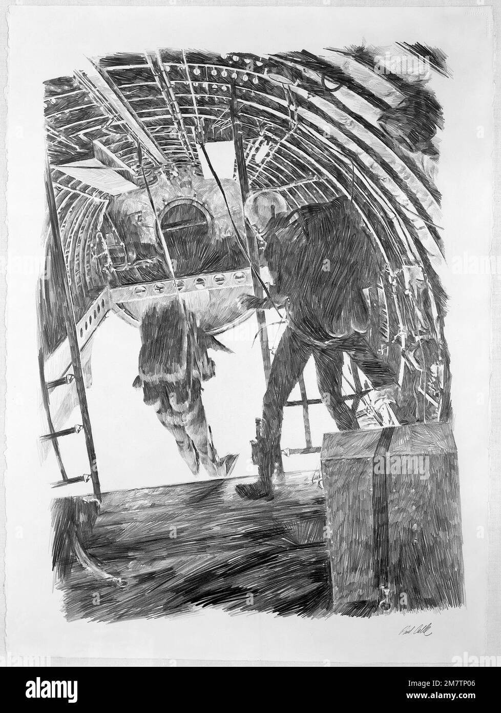 Kunstwerk: "Der Sprung", Künstler: Paul Calle. Land: Unbekannt Stockfoto