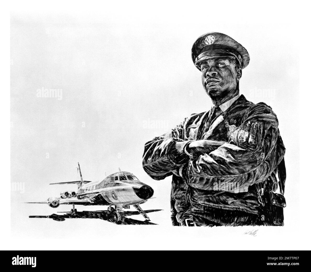 Kunstwerk: "Sicherheitsgarde - Air Force One" Künstler: Paul Calle. Land: Unbekannt Stockfoto