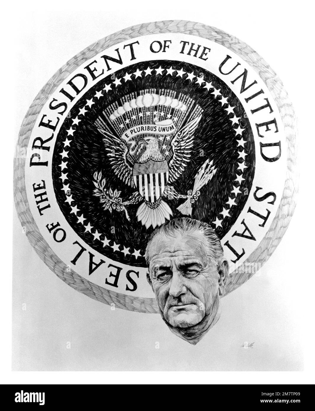 Kunst: "President Johnson - Air Force" Künstler: Paul Calle. Land: Unbekannt Stockfoto