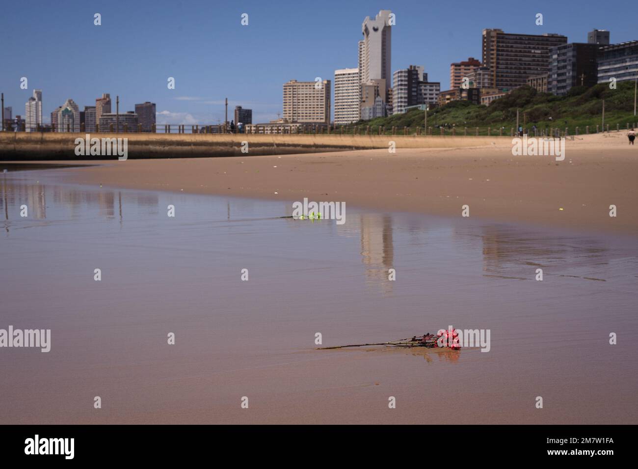 Die südafrikanische Stadt Durban im Indischen Ozean in KwaZulu Natal