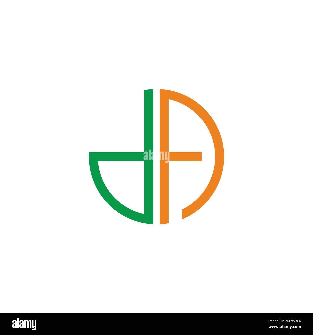 Vektor des Buchstabens da Circle mit geometrischen dünnen Linien Stock Vektor