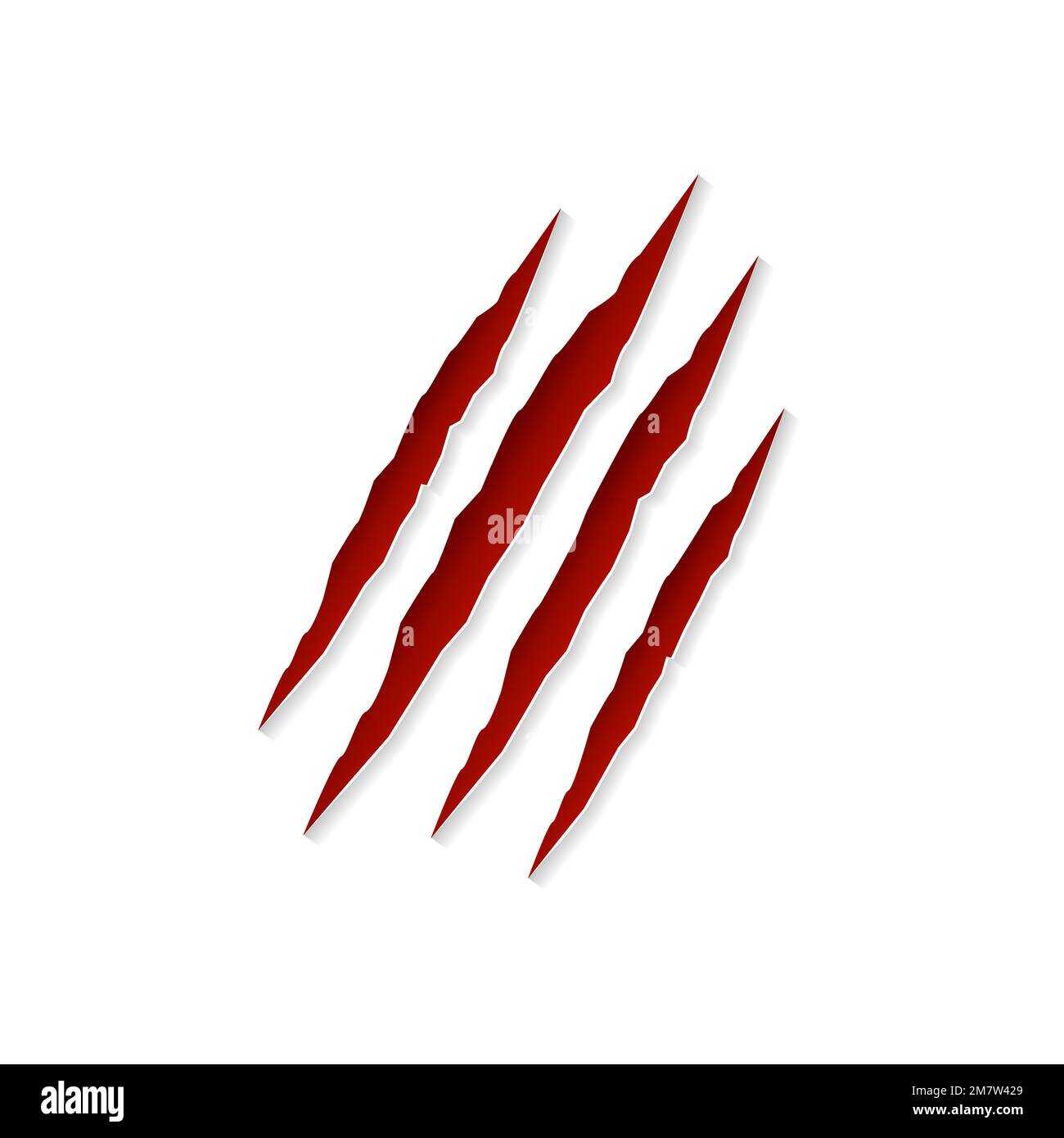 Krallen, die Tiere kratzen, isoliert auf weißem Hintergrund. Vektordarstellung. Stock Vektor