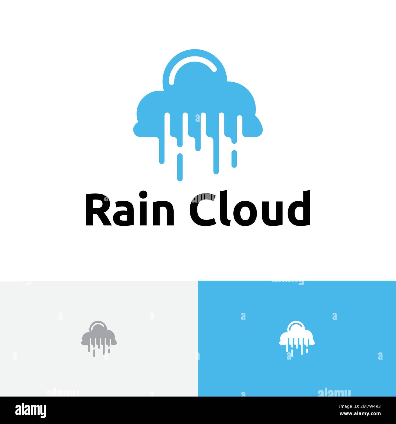 Einfache Logovorlage Für Regenwolke, Himmel Und Wasser Stock Vektor