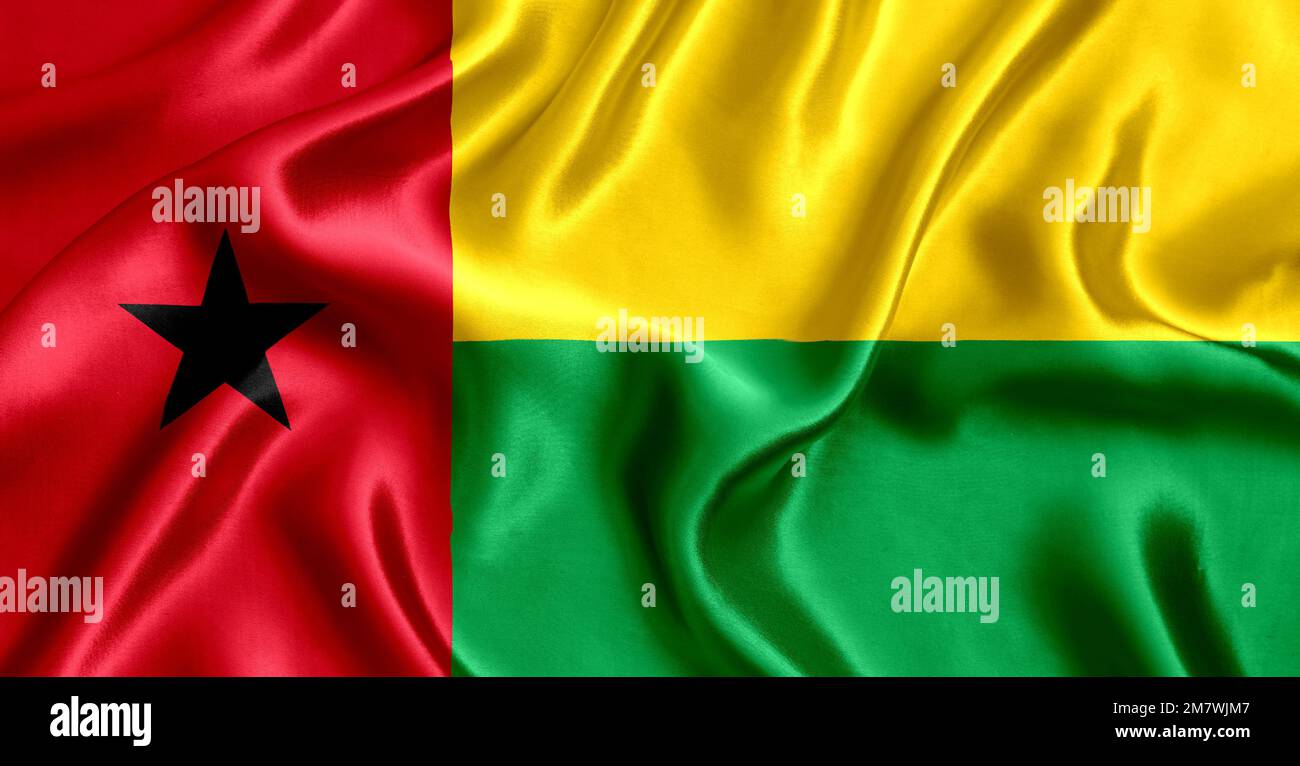Flagge von Guinea-Bissau Stockfoto