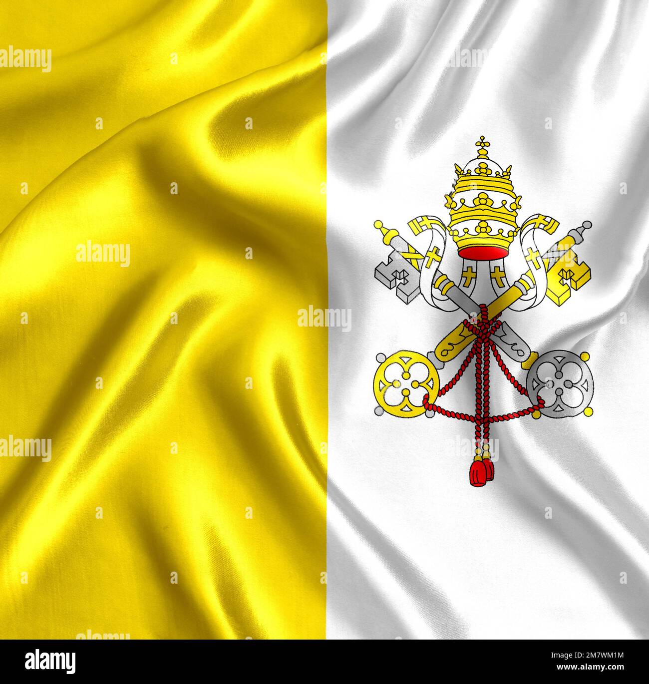 Flagge des Vatikans Stockfoto