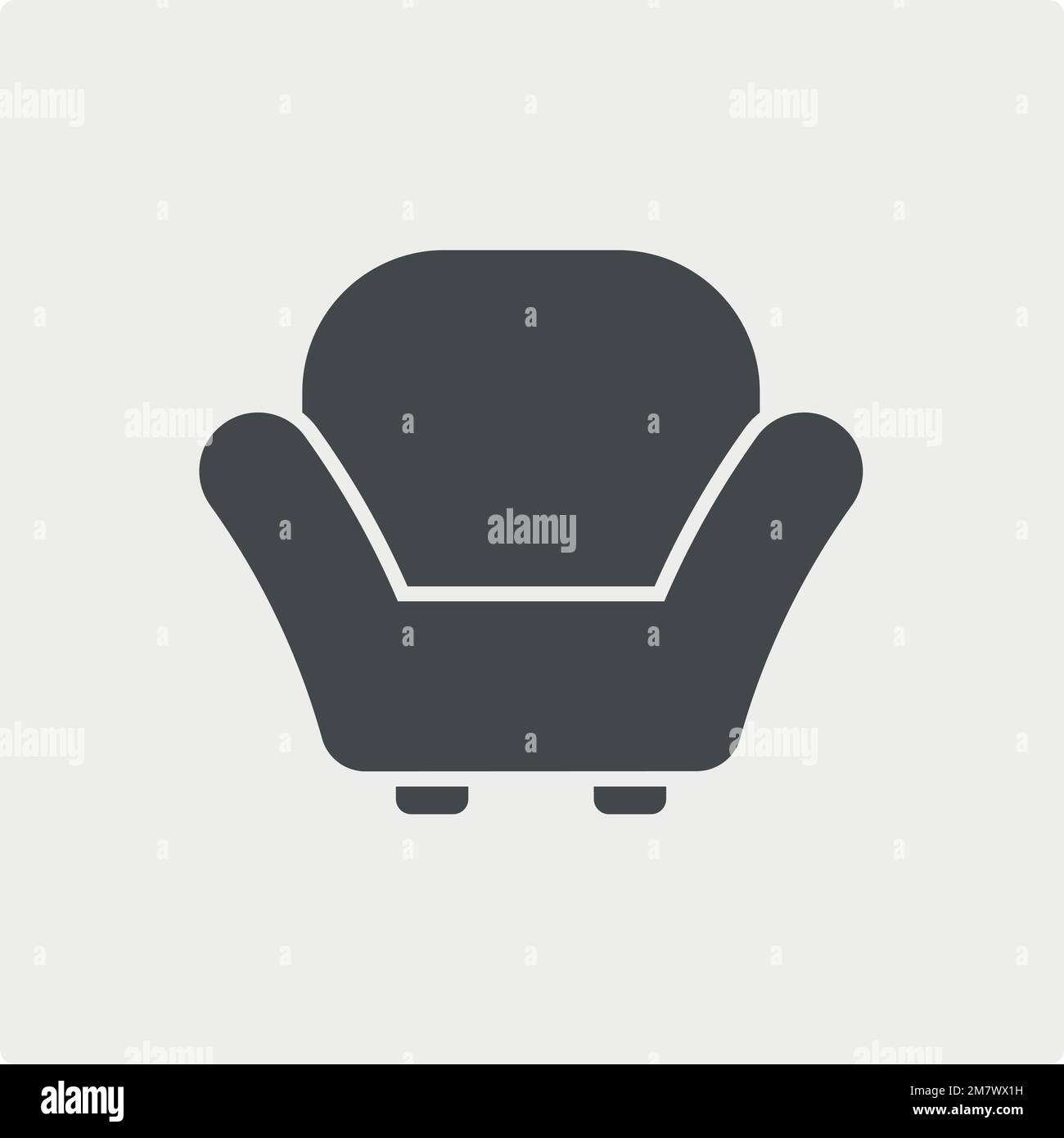 Sofa oder Sessel isoliert auf weißem Hintergrund. Vektordarstellung. Eps 10. Stock Vektor