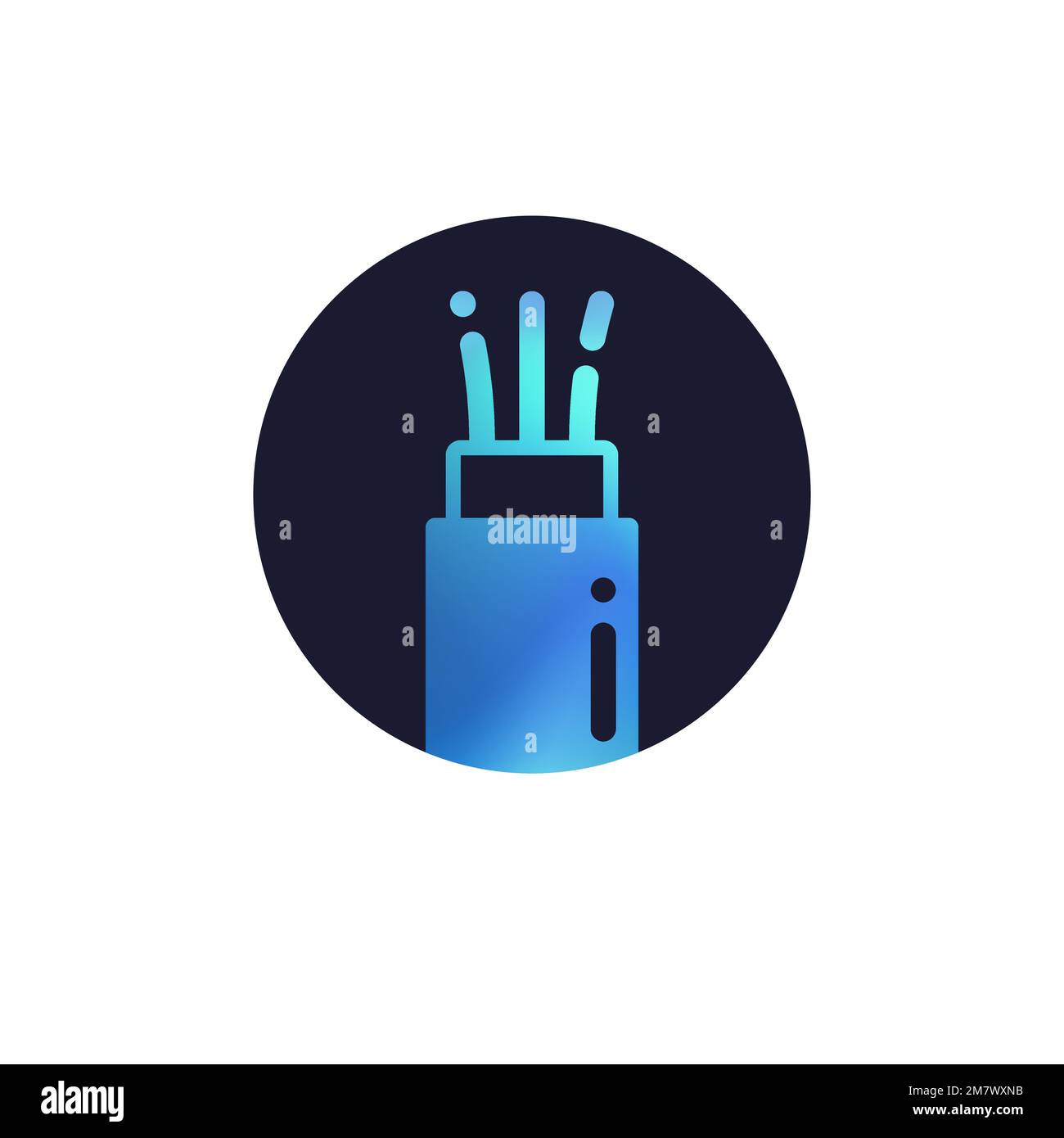 Optische Faser auf weißem Hintergrund symbolisoliert. Vektordarstellung. Eps 10. Stock Vektor